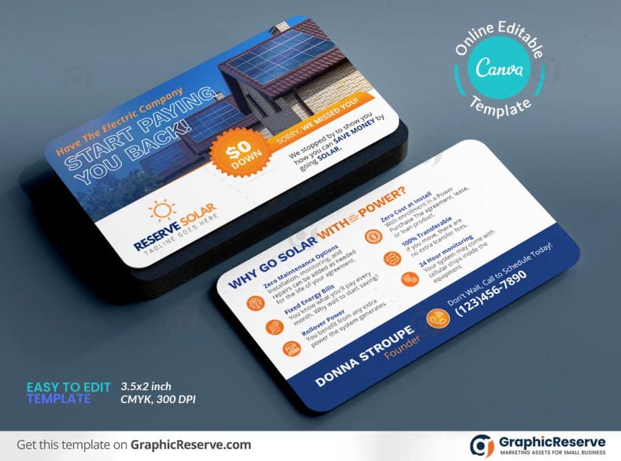 Solar Service Marketing Business Card