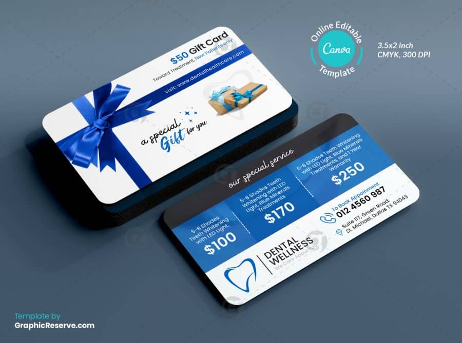 49296 Dental Healthcare Gift Card Design