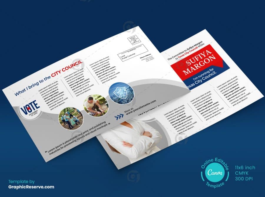 49378 Election Campaign Political EDDM Mailer Postcard Design Back