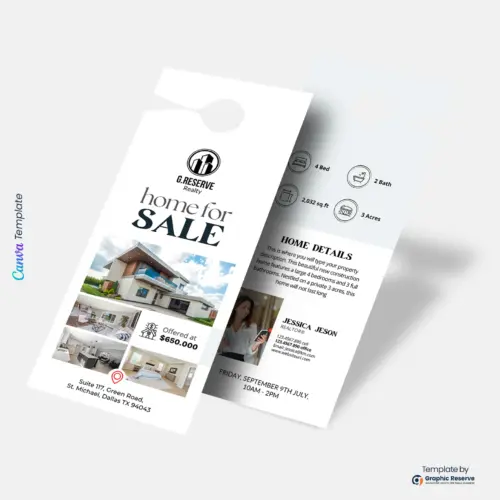 Home for Sale Real Estate Door Hanger Design Canva