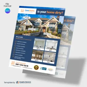 House Cleaning Service Flyer Design (Canva template)
