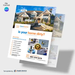 House Cleaning Service Flyer Design (Canva template) – Canva template