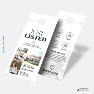 Just-Listed-Real-Estate-Door-Hanger-Design-Canva-template