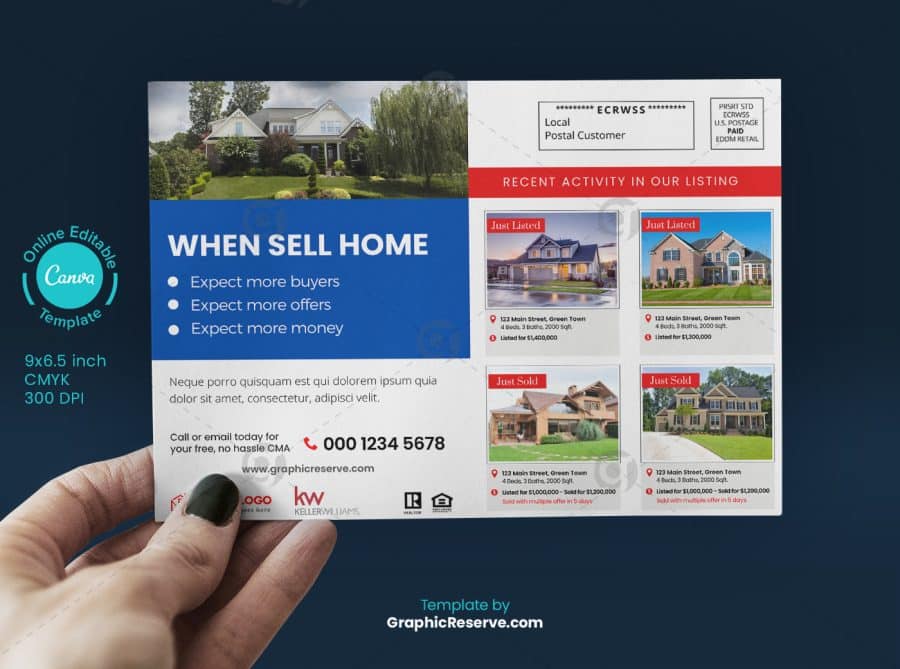 KW realty eddm postcard template