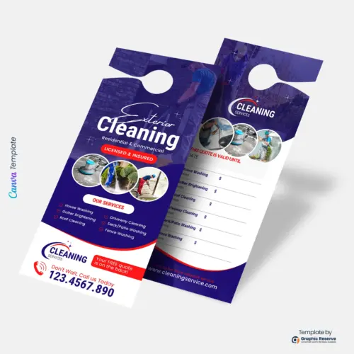 Power Washing Door Hanger Advertising Template – Canva Editable