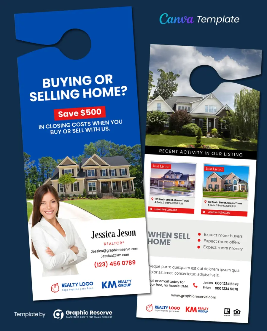 Real Estate Door Hanger Canva Template