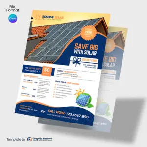 Save Big with Solar Product Flyer Design (Canva template)