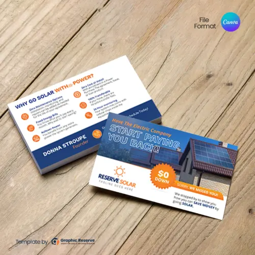 Solar Company Business Card – Sleek & Professional Canva Template