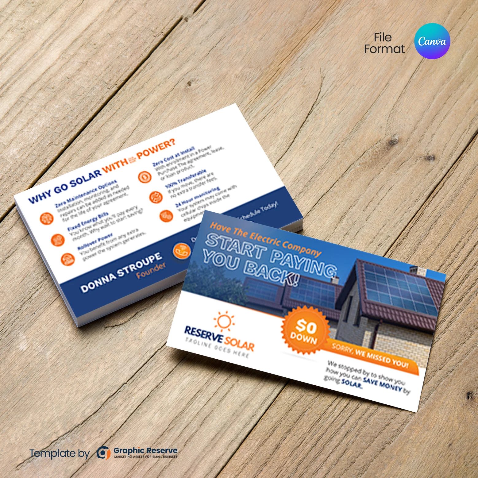 Solar Company Business Card – Sleek & Professional Canva Template