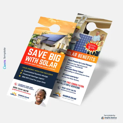 Solar Door Hanger Canva Template