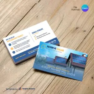 Solar Energy Business Card – Editable Canva Design
