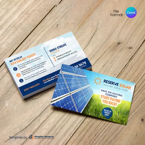Solar Power Business Cards – High-Quality Canva Templates