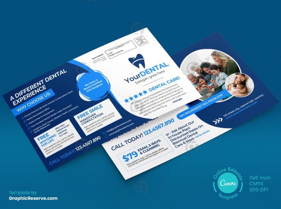 49648 Dental Promotional Offer EDDM Mailer Postcard Back