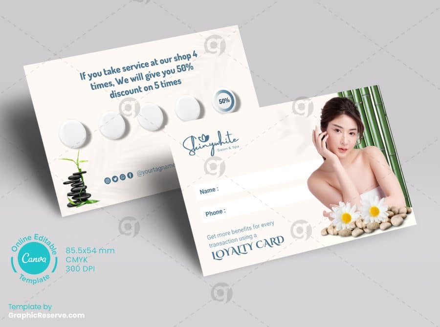 Beauty Salon Spa Loyalty Card