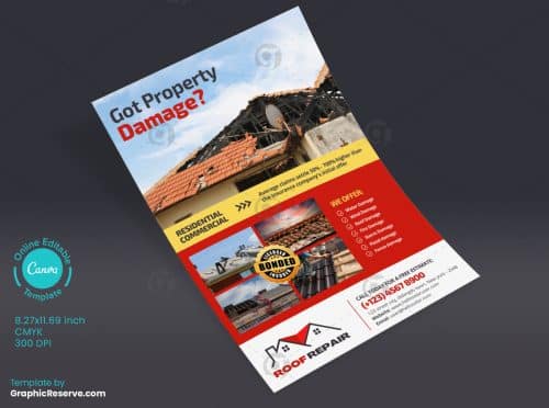 Damage Property Repairing Flyer
