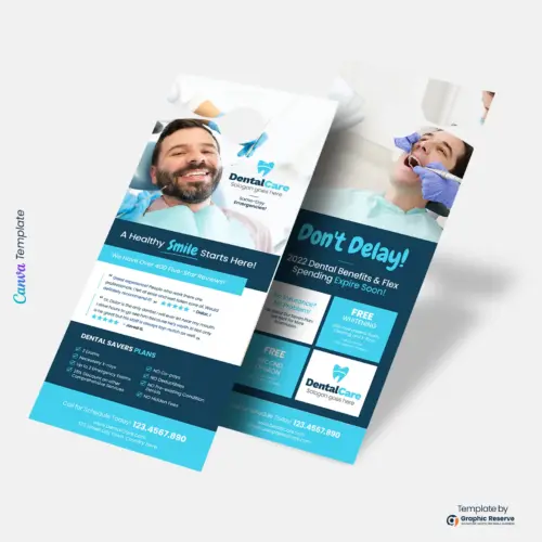 Custom Dental Service Door Hanger Canva Template | Printable Design for Dentist Promotions