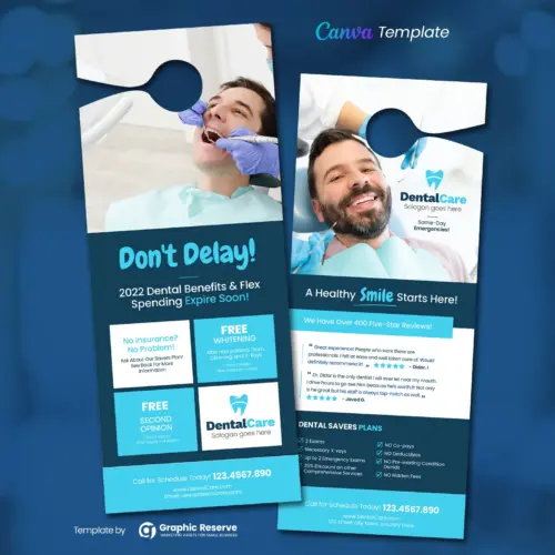 Dental Service Door Hanger Canva template