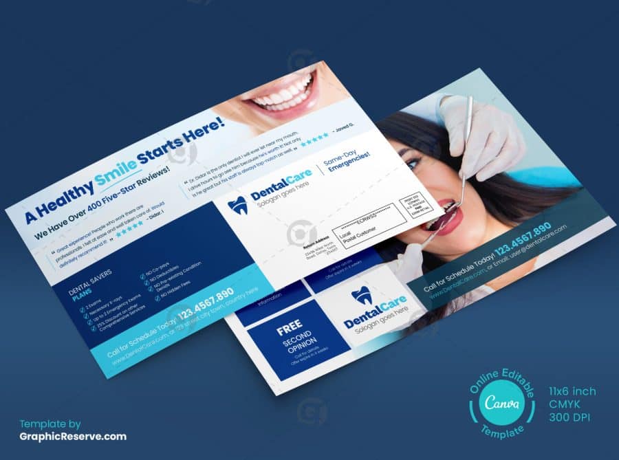 Dental Service Mailer Design Back