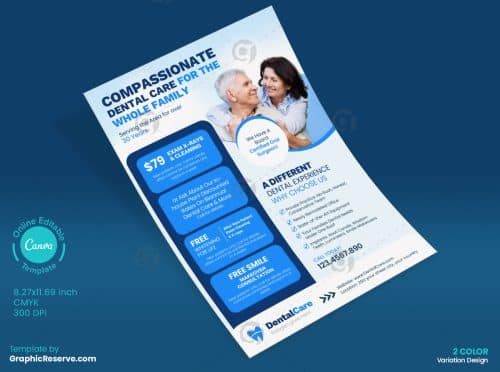 Dental Service Offer Flyer Blue