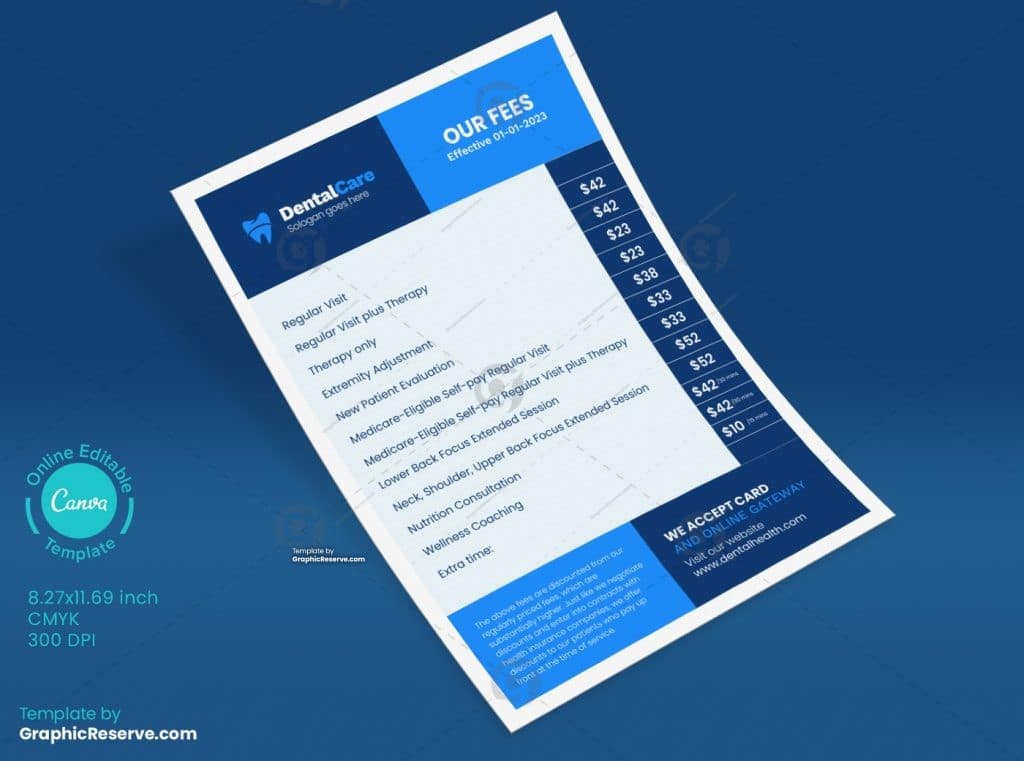 Dental Services Fee Flyer