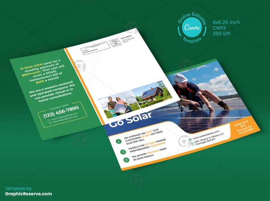 Go Solar Direct Mail EDDM Design Back