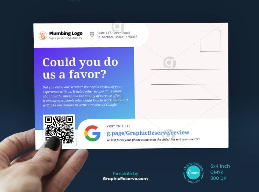 Google review postcard template