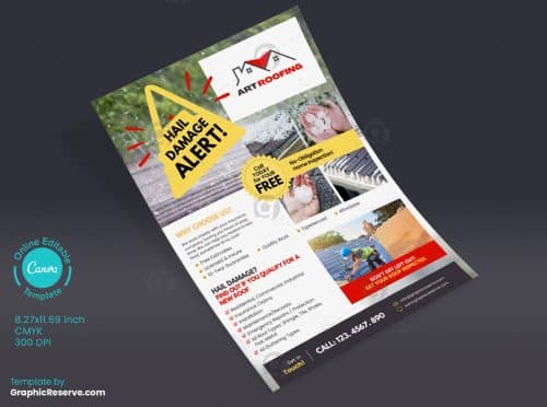 Hail Damage Alert Roofing Flyer