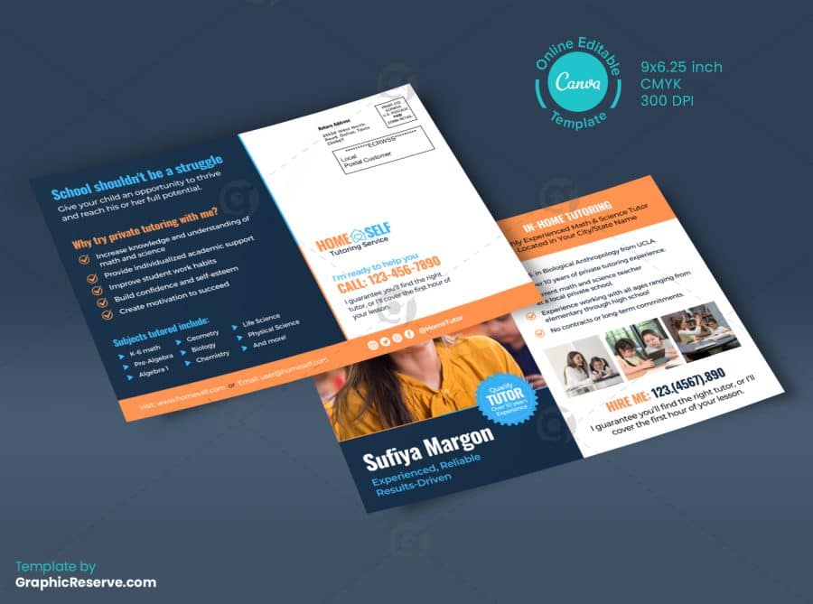 In Home Tutoring Direct Mail EDDM Back