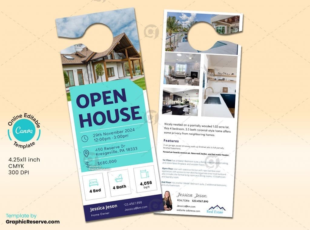 Open House Door Hanger Template