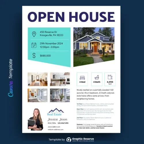 Open House Flyer Canva Template