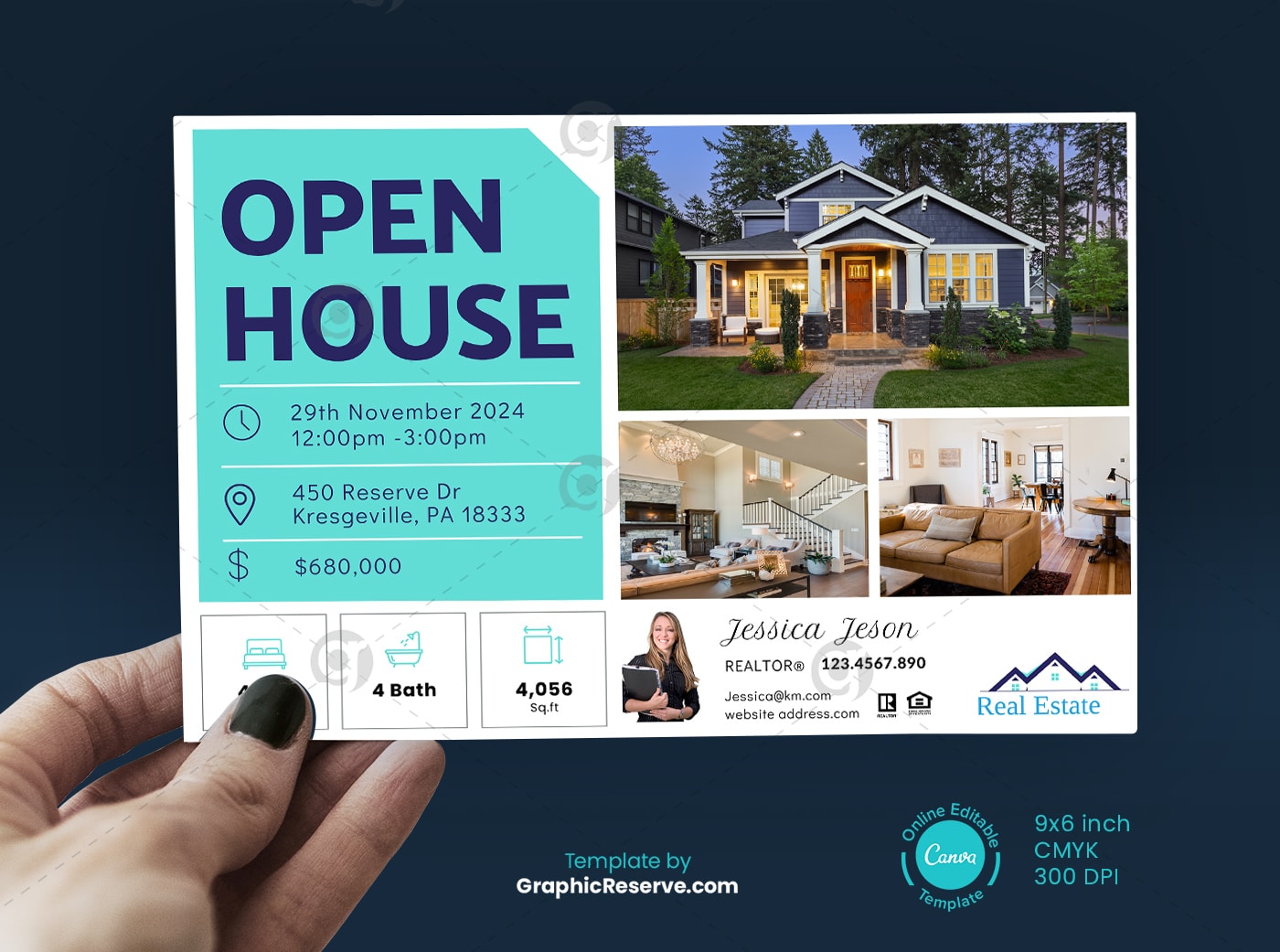 10+ Open House Postcards (Direct Mail CANVA Templates)