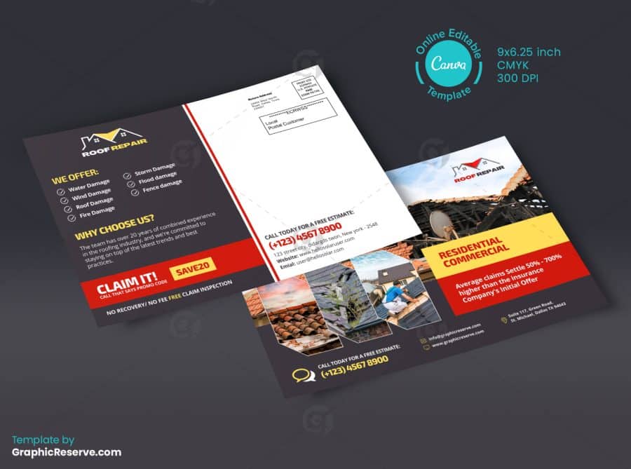 Property Damage Roofing Direct Mail EDDM Back