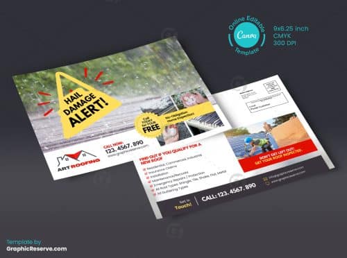 Roof Hail Damage Alert EDDM Mailer Design