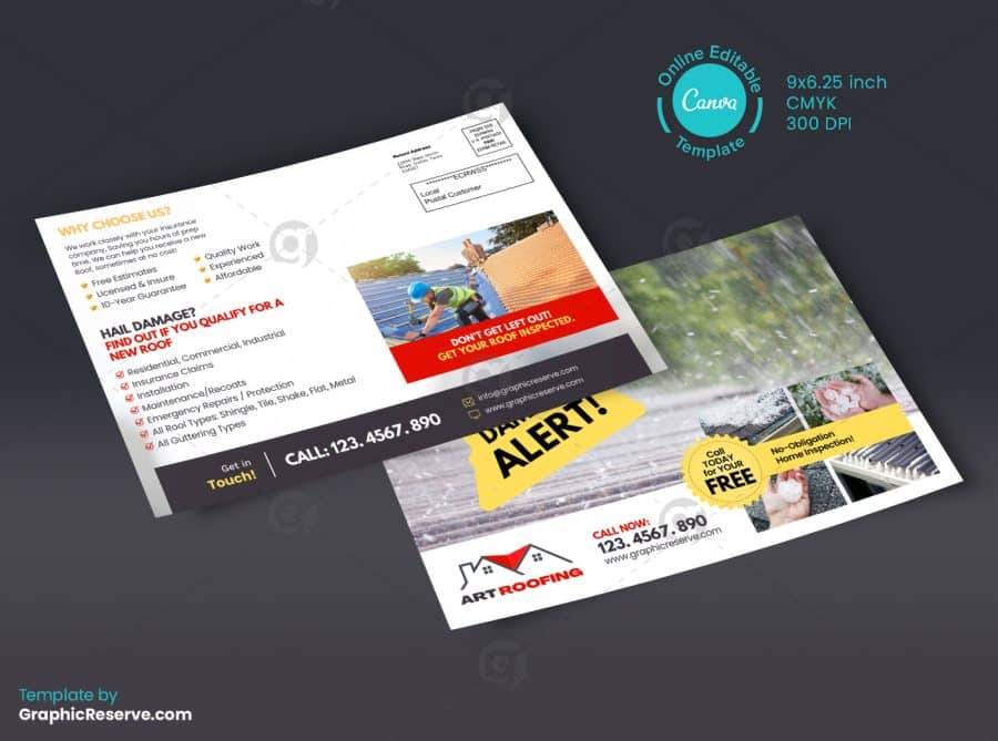 Roof Hail Damage Alert EDDM Mailer Design Back
