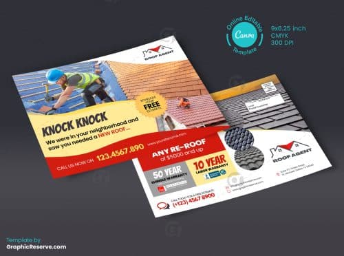 Roof Repairing Direct Mail EDDM Postcard Front