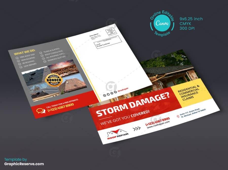 Roof Repairing EDDM Mailer Design Back