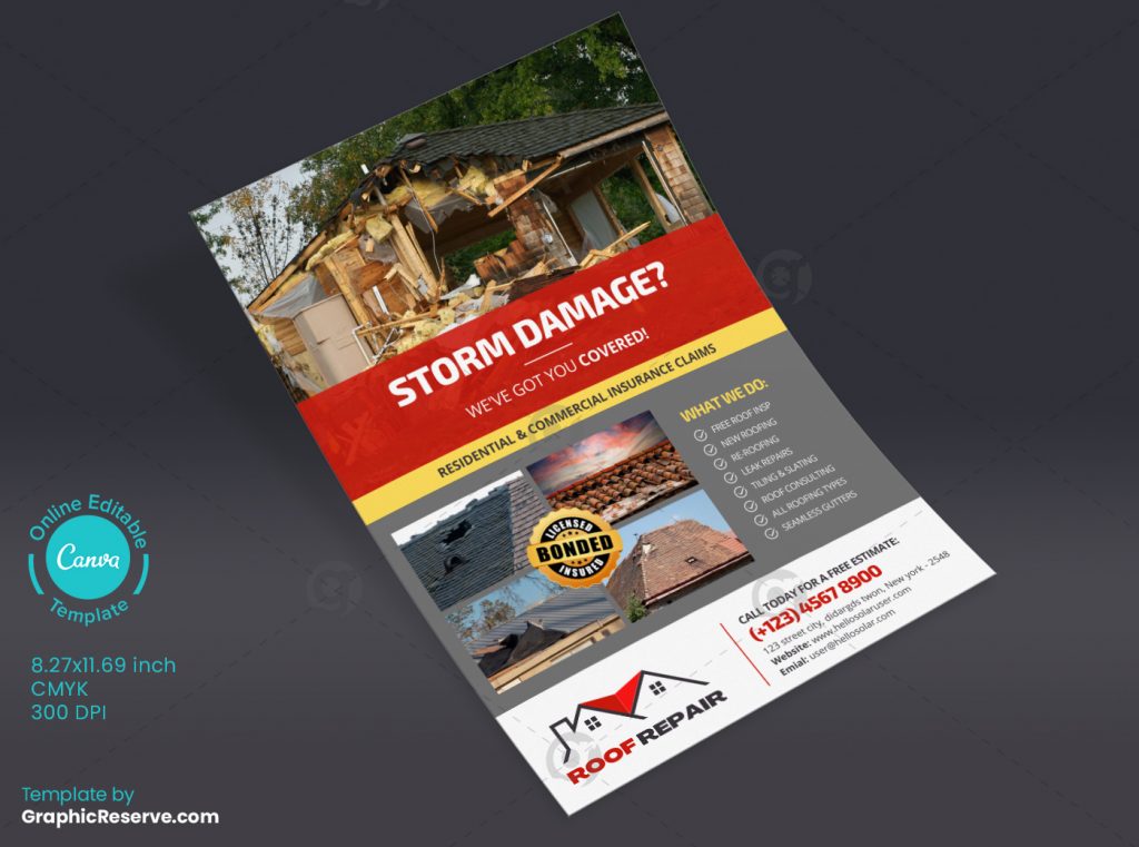 Roof Repairing Flyer Design