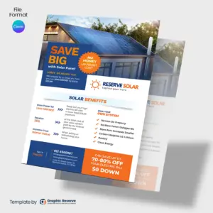 Save Big with Solar Flyer Design Canva template