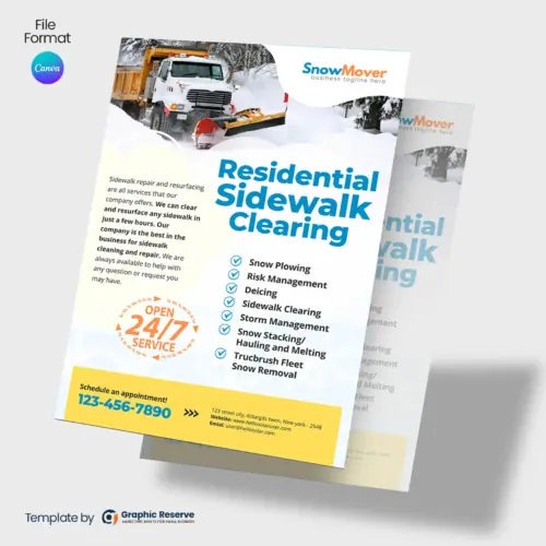 Sidewalk Cleaning Flyer Design Canva template