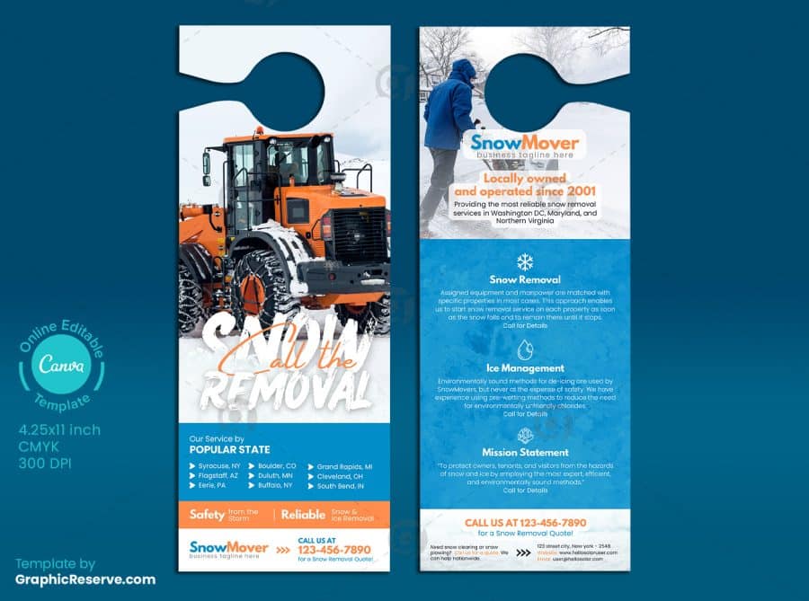 Snow Removal Service Door Hanger Design