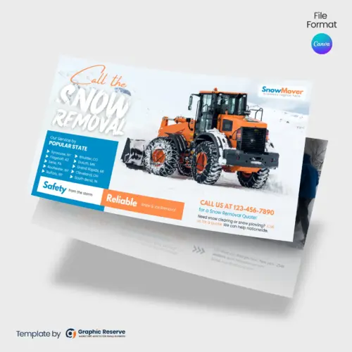 Snow Removal Service EDDM Mailer Design Canva template