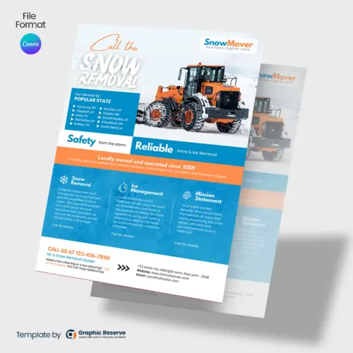 Snow Removal Service Flyer Design Canva template