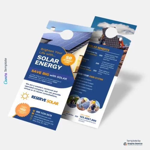 Solar Door Hanger Template (Online Editable Canva Design)