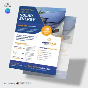 Solar Energy Flyer Design Canva template