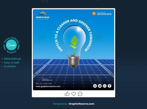 Solar Social Media Post Canva Template