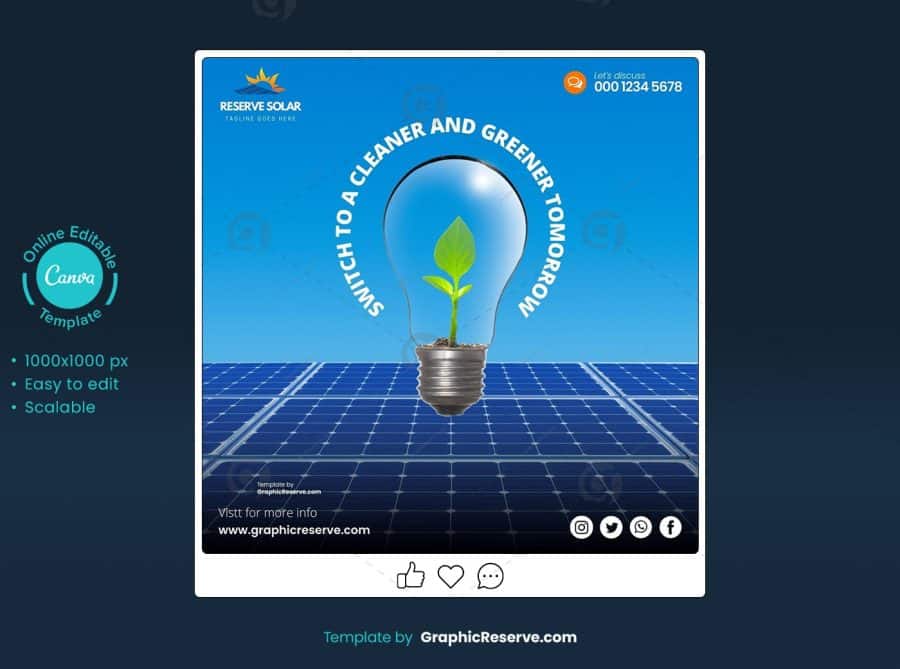 Solar Social Media Post Canva Template
