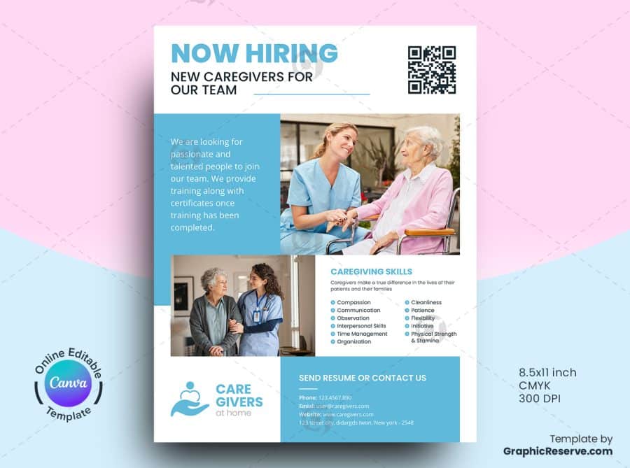 Caregivers Hiring Home Care Canva Flyer 3 in 1 Bundle Template - Image 2