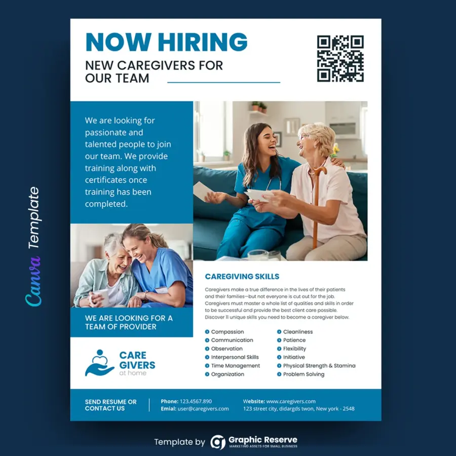 Caregiver Home Care Canva Flyer