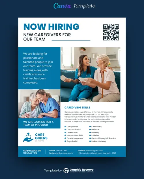 Caregiver Home Care Canva Flyer