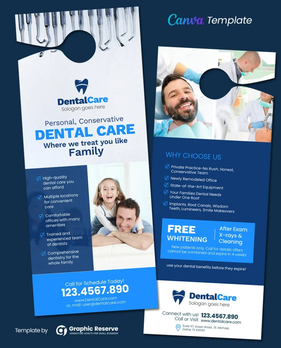 Dental Trusted Service Door Hanger (Canva Template) - Image 2